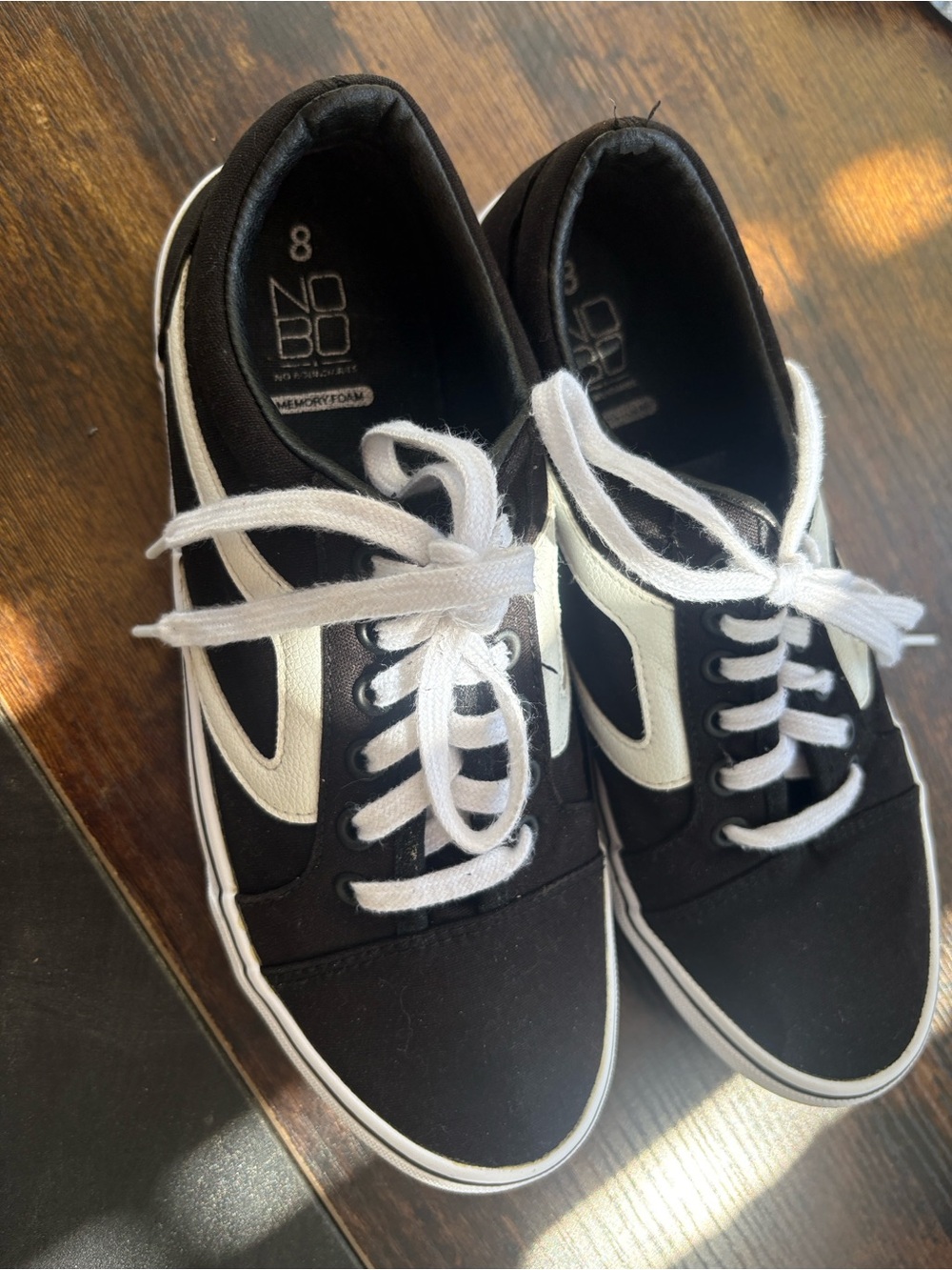 No Boundaries Black and White Low-Top Lace-Up Sneakers